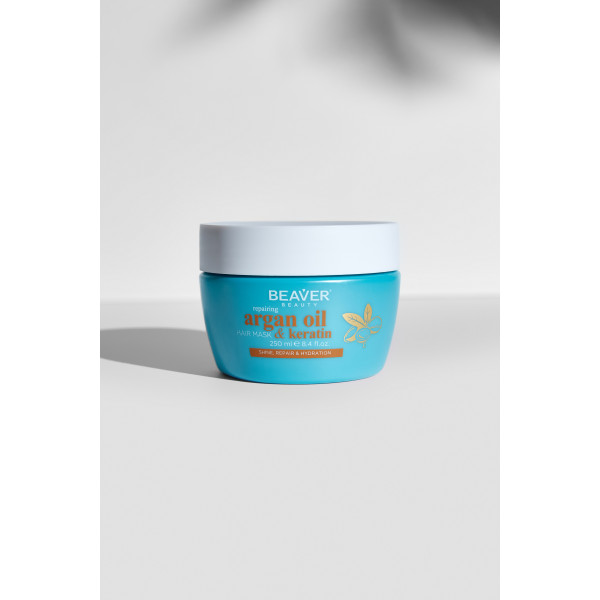 Восстанавливающая маска для волос с Аргановым маслом и кератином - BEAVER Repairing Argan Oil Hair Mask & Keratin 250ml