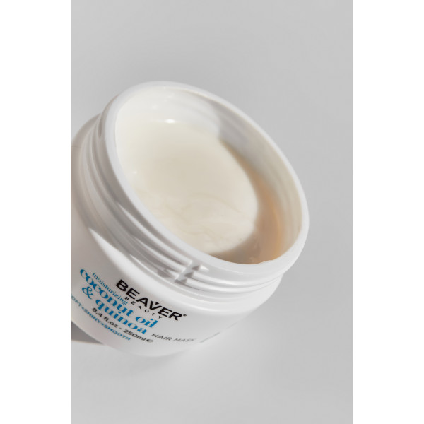 Зволожуюча маска для сухого і пористого волосся з кокосовою олією - BEAVER Coconut Oil & Quinoa Mask 250ml
