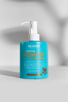 Крем з Аргановою олією для пружних локонів - BEAVER Repairing Argan Oil & Keratin Curling Cream 250ml