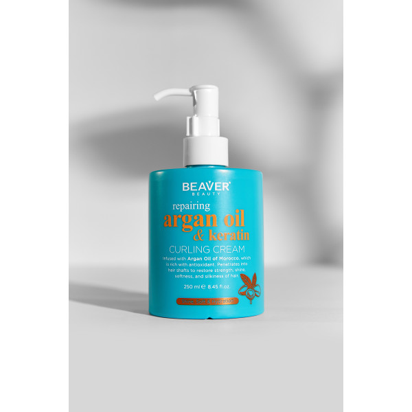 Крем з Аргановою олією для пружних локонів - BEAVER Repairing Argan Oil & Keratin Curling Cream 250ml