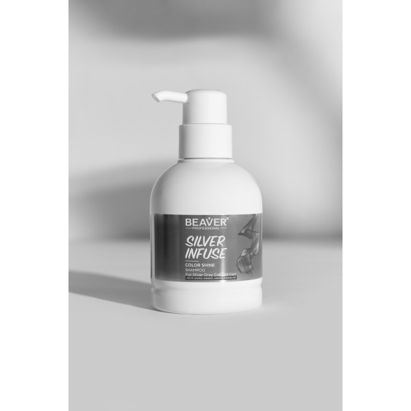 Шампунь для интенсивного ухода за волосами светло-пепельный - BEAVER Infuse Color Shine Shampoo-Silver